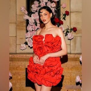 Magda Butrym x H&M Elegant Red Floral Dress